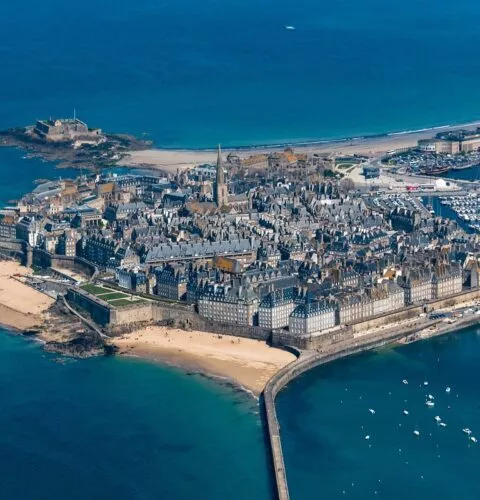 Vue aérienne de Saint Malo en France